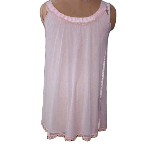 Vintage Pink Odette Barsa Sleeveless Nylon Gown Negligee - Picture 4 of 7